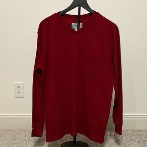 Haband Deep Red/Crimson V-Neck Shirt
